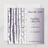 Invitation Lapis Violet Birch Tree Mariage Enregistrer la dat (Devant)