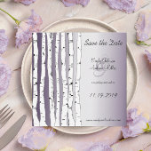 Invitation Lapis Violet Birch Tree Mariage Enregistrer la dat