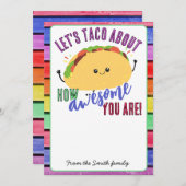 Invitation L'appréciation de l'enseignant laisse le tacos sur (Devant / Derrière)