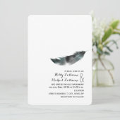 Invitation L'aquarelle a inspiré le mariage de plume - noir (Debout devant)