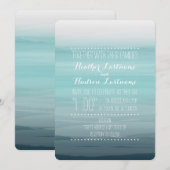 Invitation L'aquarelle a inspiré le mariage d'Ombre - Teal (Devant / Derrière)