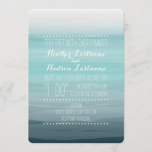 Invitation L'aquarelle a inspiré le mariage d'Ombre - Teal