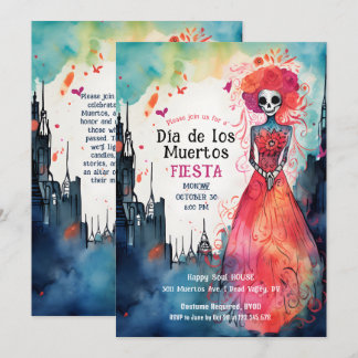 Invitation L'aquarelle de Lady Catrina, hommage florissant
