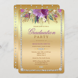 Invitation L'aquarelle de parties scintillantes de diamant