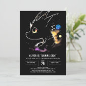 Invitation L'aquarelle du dragon Dreamy Anniversaire Invitati (Debout devant)