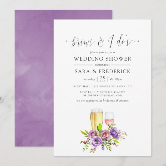 Invitation L'aquarelle florale de printemps se lève avant le  (Devant / Derrière)