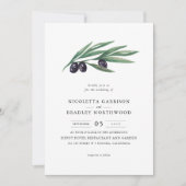 Invitation L'aquarelle part du mariage olive de verger (Devant)