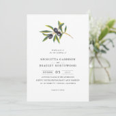 Invitation L'aquarelle quitte le verger olive | épousant (Debout devant)