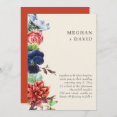 Invitation L'aquarelle rustique fleurit le Mariage floral (Devant / Derrière)