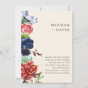 Invitation L'aquarelle rustique fleurit le Mariage floral