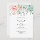 Invitation L'aquarelle succulent mariage. Fiançailles Cactus (Devant)