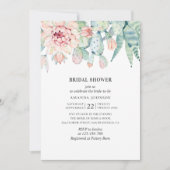 Invitation L'aquarelle succulente douche nuptiale. Cactus flo (Devant)