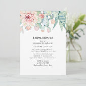 Invitation L'aquarelle succulente douche nuptiale. Cactus flo (Debout devant)