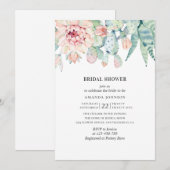 Invitation L'aquarelle succulente douche nuptiale. Cactus flo (Devant / Derrière)