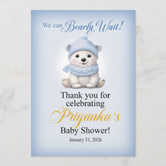 Invitation LAQUITA polar bear Baby Shower sign for Priyanka