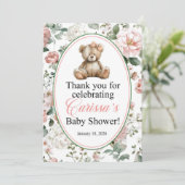 Invitation LAQUITA teddy bear Baby Shower sign for Carissa (Debout devant)