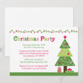 Invitation L'arbre de Noël lunatique allume l'invitation de (Devant / Derrière)