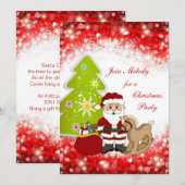 Invitation L'arbre de Père Noël badine l'invitation de fête (Devant / Derrière)
