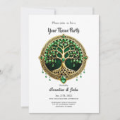 Invitation L'arbre de vie aux noeuds celtiques. (Devant)