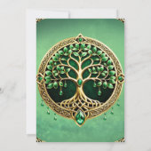 Invitation L'arbre de vie aux noeuds celtiques. (Dos)