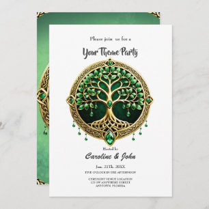 Invitation L'arbre de vie aux noeuds celtiques.