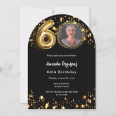 Invitation L'arc de 60e anniversaire de la photo en or noir (Devant)