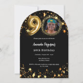 Invitation L'arc de 90e anniversaire de la photo en or noir (Devant)