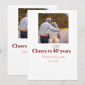 Invitation L'arc de Marron salue le mariage de 40 ans (Devant / Derrière)