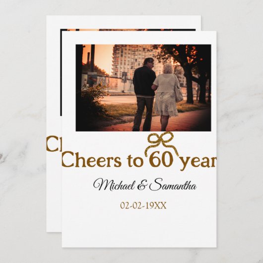 Invitation L'arc d'or applaudit à 60 ans de mariage (Devant / Derrière)