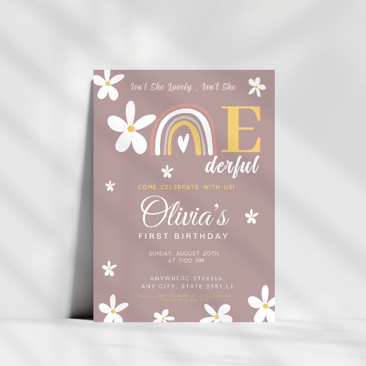 Invitation l'arc-en-ciel n'est-elle pas magnifique 1er annive