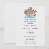 Invitation L'arche de Noé avec Baby shower animalier (Devant / Derrière)