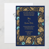 Invitation Large Leaf Floral Vine Border Wedding (Devant / Derrière)