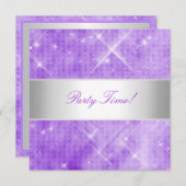 Invitation L'argent blanc pourpre allume la partie (Devant / Derrière)