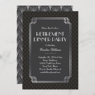 Invitation L'argent évente la partie de retraite d'art déco