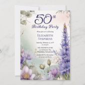 Invitation Larkspur | Water Lily Floral 50th Birthday Party (Devant)