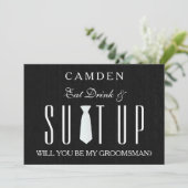 Invitation L'arrière - plan en bois Suitup vous serez mon (Debout devant)