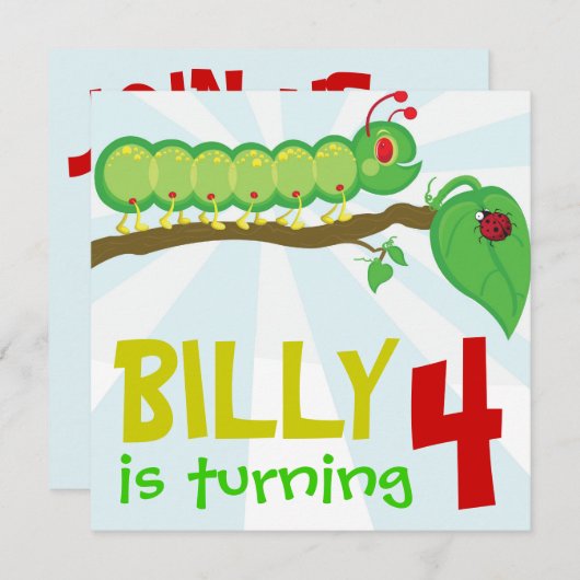 Invitation Larry l'invitation de fête d'anniversaire de (Devant / Derrière)