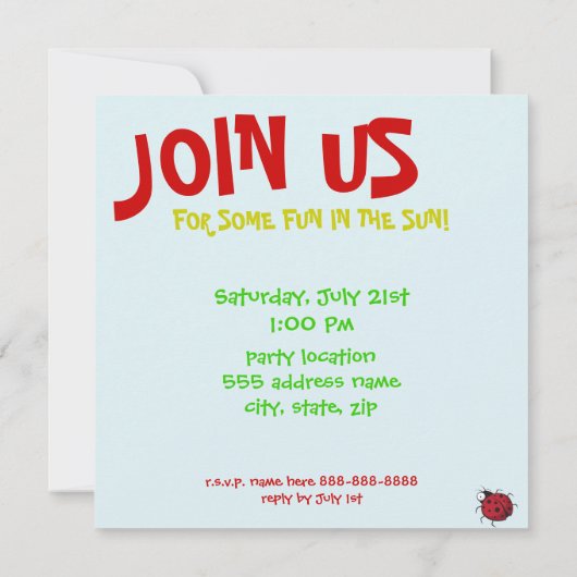 Invitation Larry l'invitation de fête d'anniversaire de (Dos)