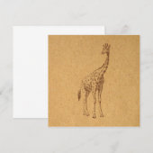 Invitation L'art animal illustré de la Girafe Vintage (Devant / Derrière)