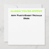 INVITATION L'ART DE LA RECETTE DE MAI TAI COCKTAIL (Dos)