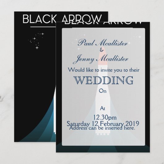 Invitation L'Art de l'espace de fusée Black Arrow britannique (Devant / Derrière)