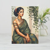 Invitation L'art féminin indien Portrait Wall Art (Debout devant)