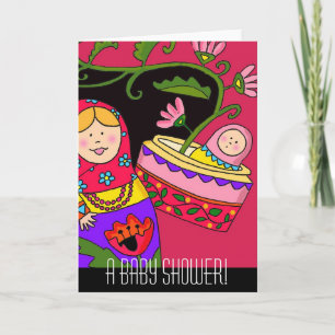 Invitation L'art populaire ukrainien Baby shower de Matryoshk