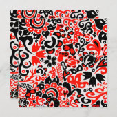 Invitation L'art populaire ukrainien motif floral abstact (Devant / Derrière)