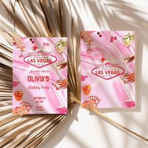 Invitation Las Vegas Anniversaire Fête Femmes Poker Invitatio