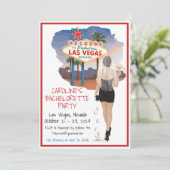 Invitation Las Vegas Bachelorette Mariée Brown (Debout devant)