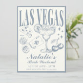Invitation Las Vegas Bachelorette Party Itinéraire Customisé (Debout devant)
