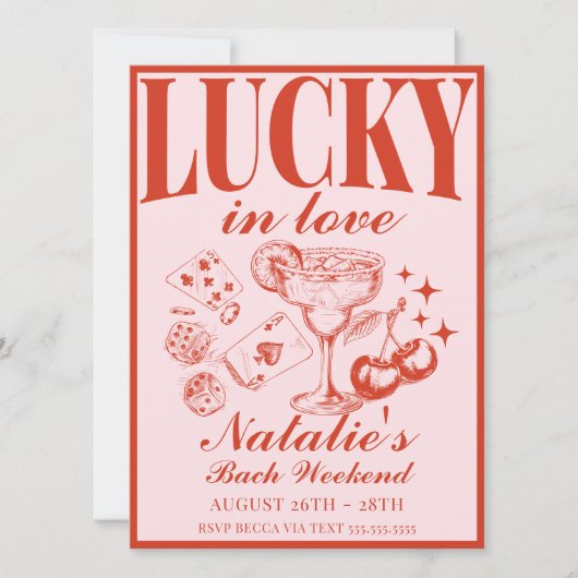 Invitation Las Vegas Bachelorette Party Itinéraire Customisé (Devant)