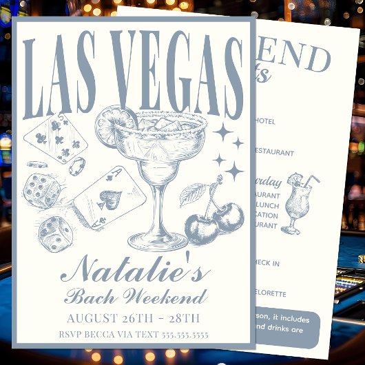 Invitation Las Vegas Bachelorette Party Itinéraire Customisé