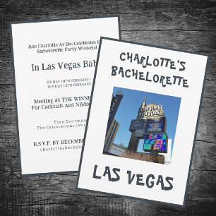 Invitation Las Vegas Bachelorette Party White
